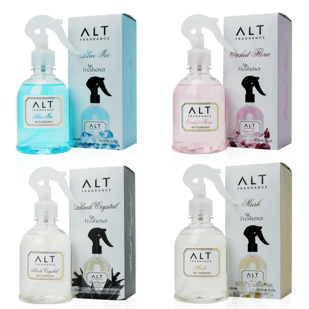 (Pack of 4)  Blue Ice, Orchid Flora,  Black Crystal & Musk - Air fresheners (300 ML x 4) Info - Image 10